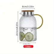 Description Picture 2 of itemGlass Pitcher Glass Pitcher with Lid  High Borosilicate Glass Heavy Duty Water Pitcher for Cold/Hot Drinks Iced Tea Juice Milk
