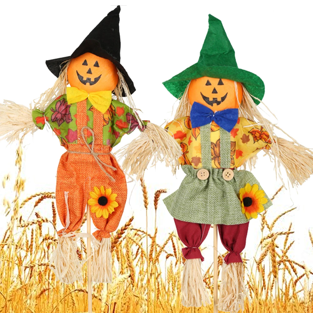 Rustic Outdoor Scarecrow Decor for Autumn and Halloween