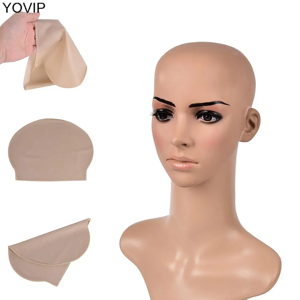 Fake Bald Head Wig Cap Fake Latex Flesh Skin Unisex Bald Head Wig Cap