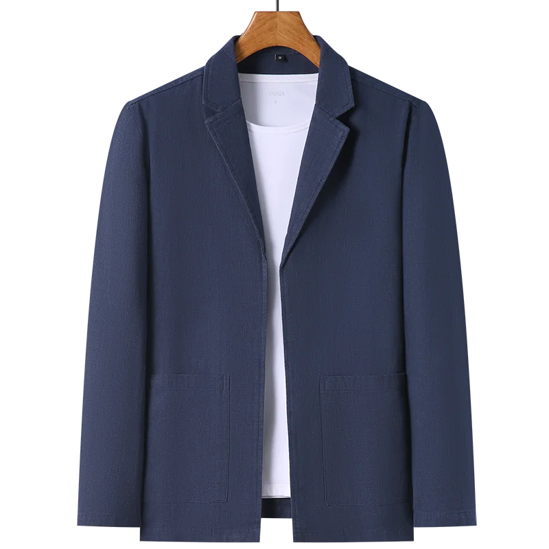 Spring and Summer 2024 New High-quality Men's Linen Suit Simple Men's Coat Fabric Composition 70% Ramie 30% Cotton  Blazer 5