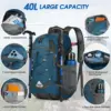 RAINSMORE Lightweight Hiking Backpack 40L Waterproof Camping Backpack Packable Backpack for Women Men Outdoor Travel Daypack