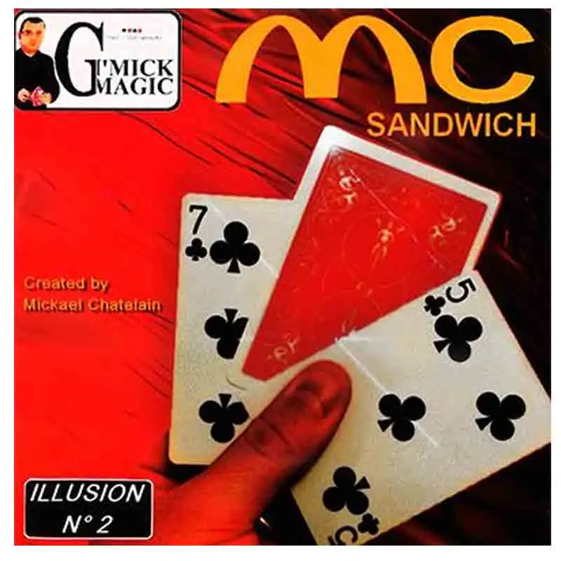 

Mc Sandwich Gimmick By Mickael Chatelin Card Magic Tricks Close Up Stage Props Magia Professional Mentalism Illusions Toys