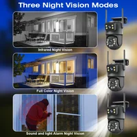 8MP WiFi caméra PTZ double écrans suivi automatique Vision nocturne CCTV caméra de Surveillance extérieure 4MP sécurité IP caméra icsee 5