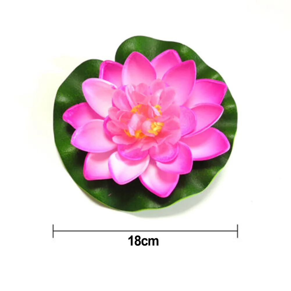 18cm EVA Fish Tank Artificial Water Lily Pond Decor Floating Foam Lotus Fake Flower Plants For Pond Fountain Garden Decor artificial plants fish tank ornaments fish tank decorations aquarium ornaments artificial aquarium plants