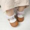 KIDSUN Baby Girls Shoes Multicolour Princess Toddlers Shoes Soft Soled Non-Slip Crib Shoes First Walkers 0-18M 6
