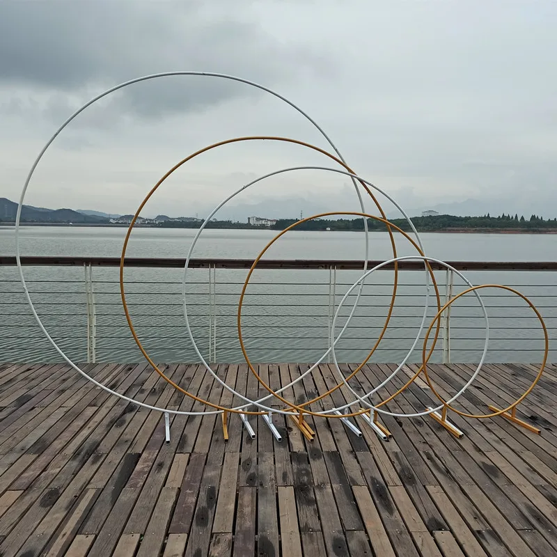 iron circle Wedding arch props background single arch flower outdoor lawn wedding flower door