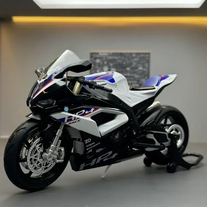 1:12 S1000RR HP4 Race Alloy Top luxury Sports Motorcycle Model Diecast Metal Road Racing Motorcycle Model Sound Light Kids Gifts 3