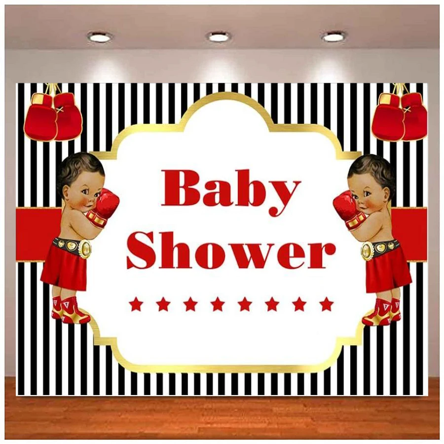 Boxing Baby Shower Photography Backdrop Sports Rodeo Gender Reveal Party Background Photo Booth Banner For Cake Table Supplies