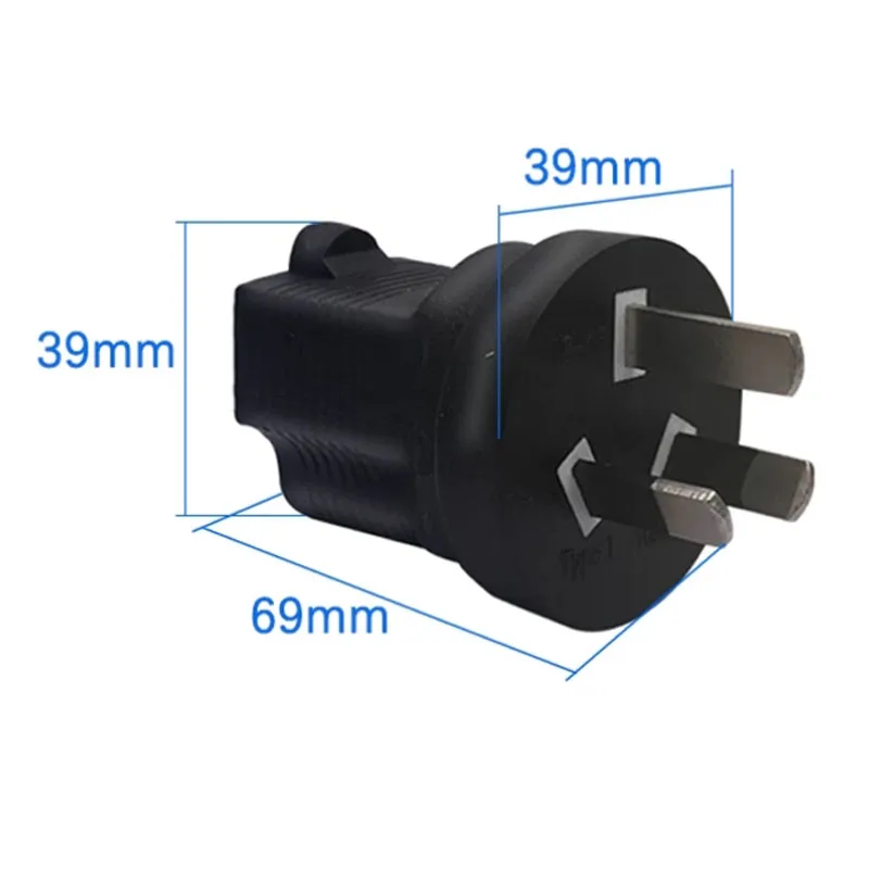 Universal Black Power Adapter Plug Converter, 3-Pin Male to 2-Pin Female