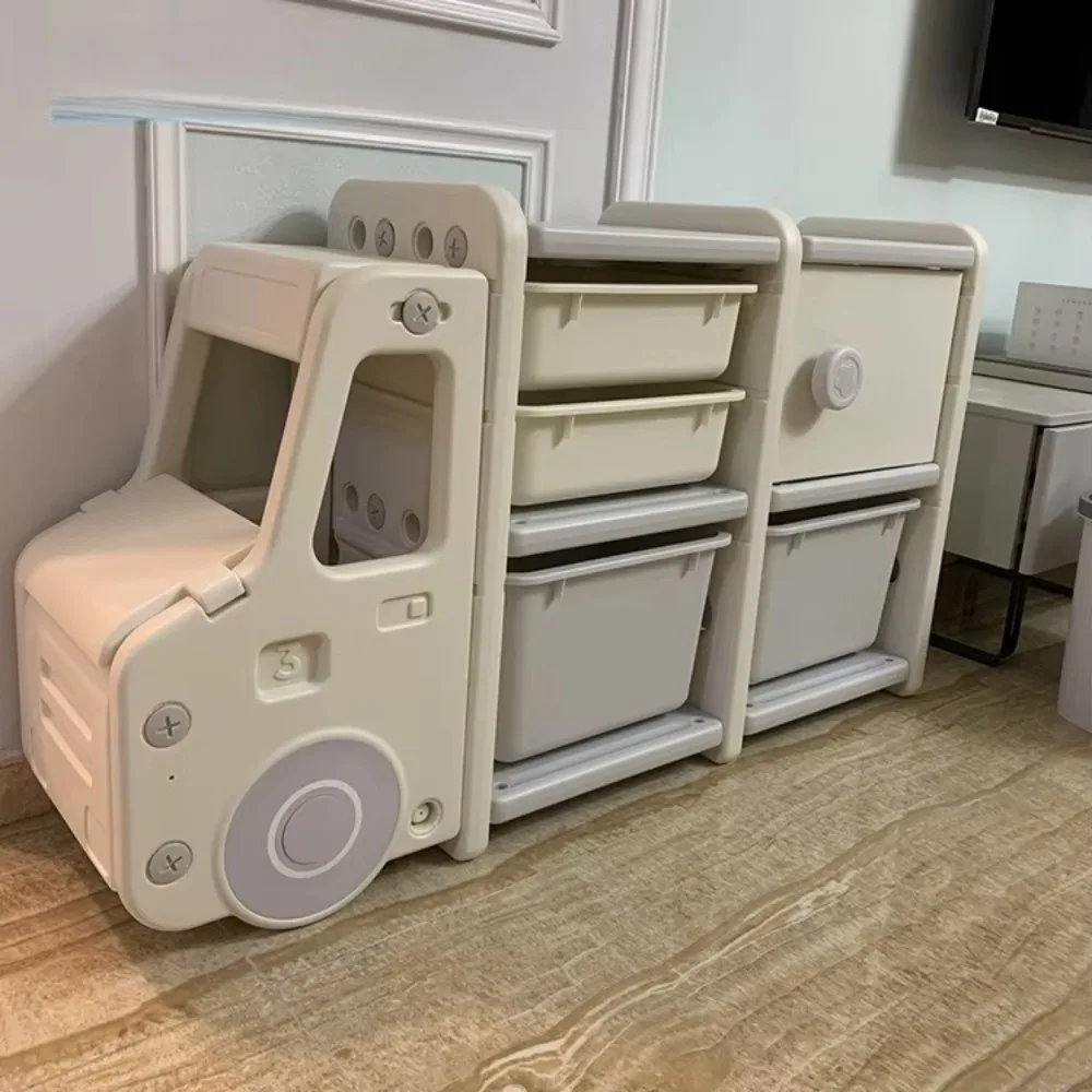 Armoire de rangement pour jouets d'enfants en forme de voiture, organisateur de tiroir empilable, armoire de salle de jeux de grande capacité, bibliothèque de sécurité Anti-basculement pour enfants 1