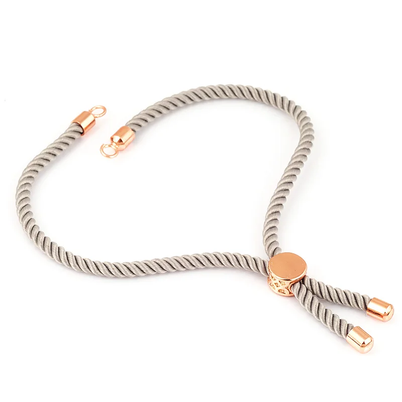 Half finshed bracelet with Milan cord, with sliding slider