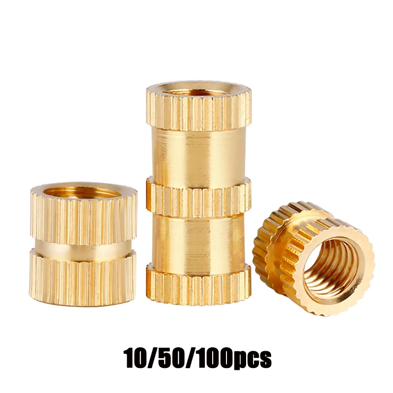 100/50/10pcs Insert Knurled Nuts Brass Hot Melt Inset Nuts Heating ...
