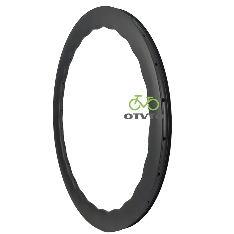 700c ウェーブカーボンリム 24 穴対称チューブレスフック 31