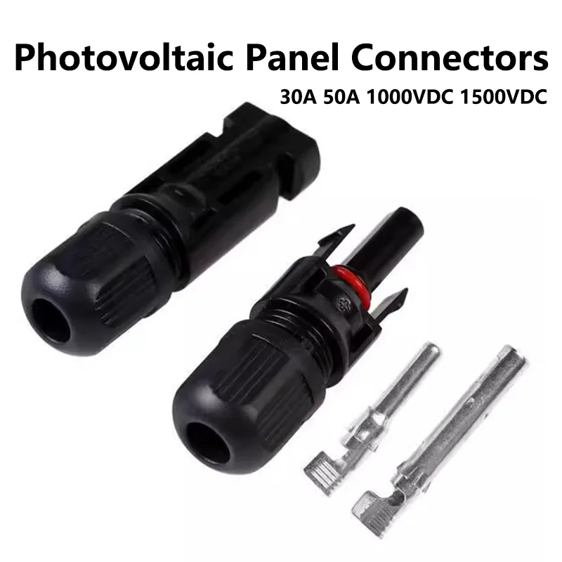 30A 50A Solar Connector Solar Plug Cable Connectors for Panels Photovoltaic System 1000VDC 1500VDC 10/50/100 Sets