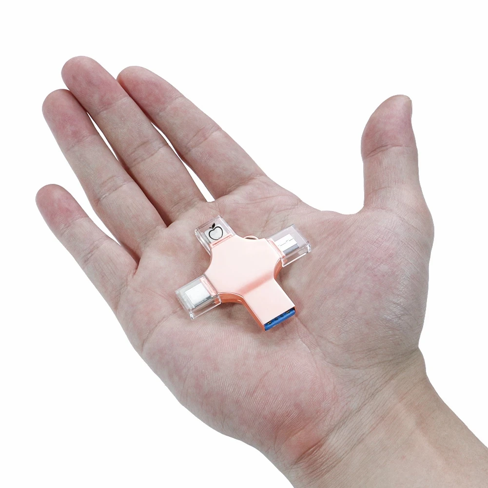 BRU USB 플래시 드라이브, USB 3.0 메모리 스틱, C타입, Otg 32GB, 64GB, 128GB, 256g, 512G, 4 인 1, 아이폰 15 프로 맥스, 아이패드용