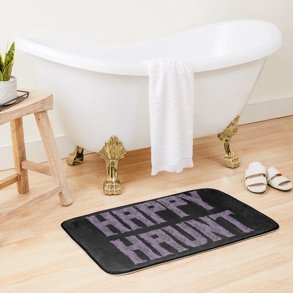 

Happy Haunt! Bath Mat Non-Slip And Washable Kitchen Bathroom Rug Set Home Decor Bathroom Shower Mat