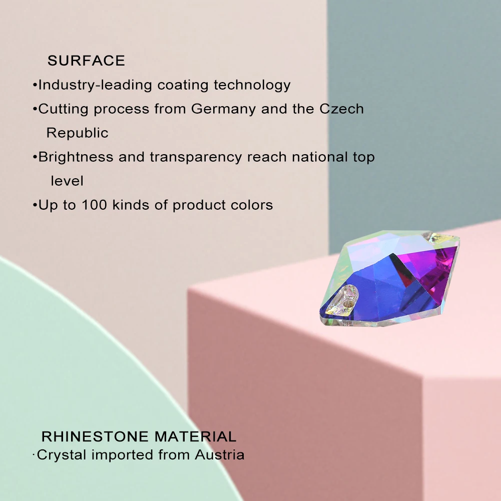 Cosmic Glass Crystal AB Moonlight Sewing Stones For Garment Clothes Bags