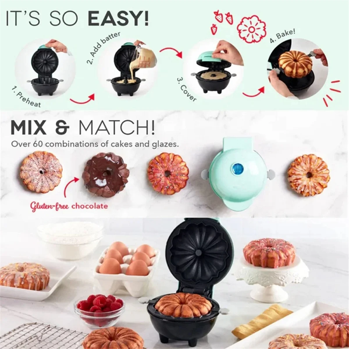 BABZ Min Make-Waffle Household Pumpkin Pie Machine Children Breakfast Machine Mini Baking Mini EU Plug