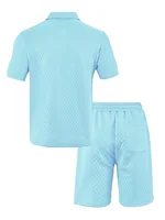 Polo de sport décontracté pour hommes, avec revers, chemise et Short à manches courtes, costume Texture Jacquard, nouvelle collection été 2025 2