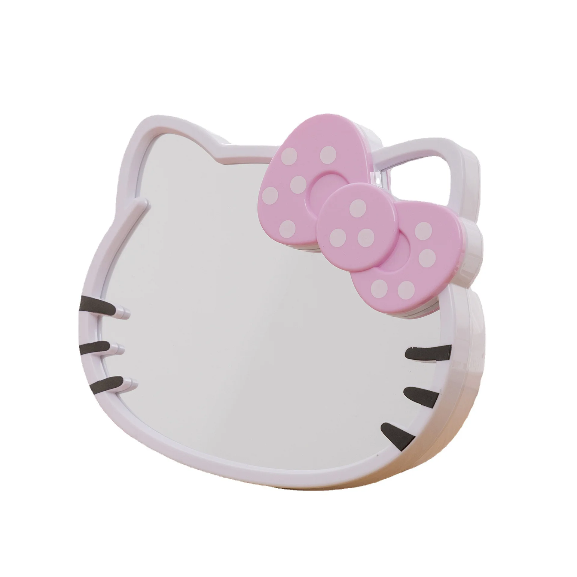 

Cartoon Hello Kittys Portable Jewelry Box with HD Mirror Subpackage Boxs Cute kawaii Girl Heart Travel Storage Box