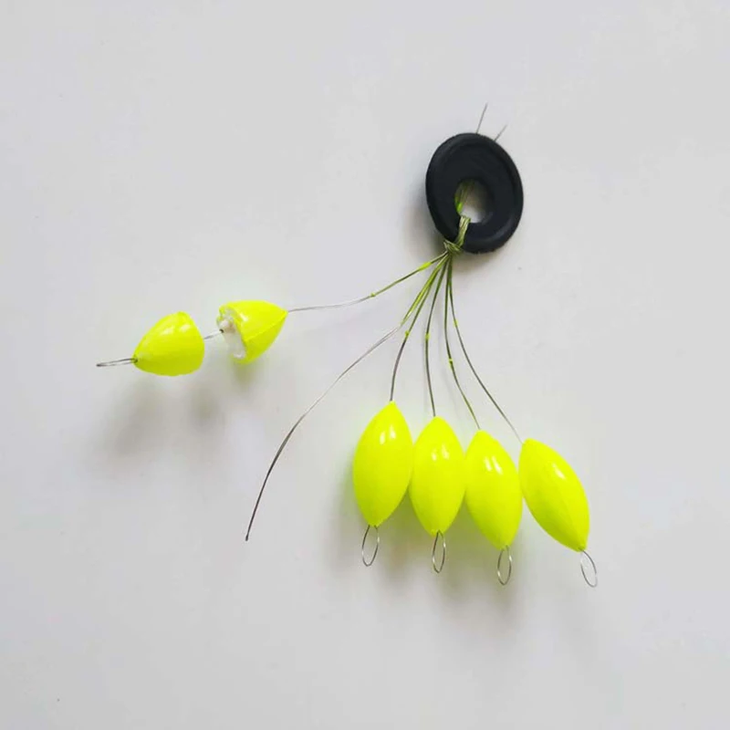 Miniflotador de pesca ovalado, aparejo Bobber para hacer frijoles flotantes, cuentas Rojas/amarillas/mezcladas de Siete Estrellas, 480 piezas (80 paquetes), 00073