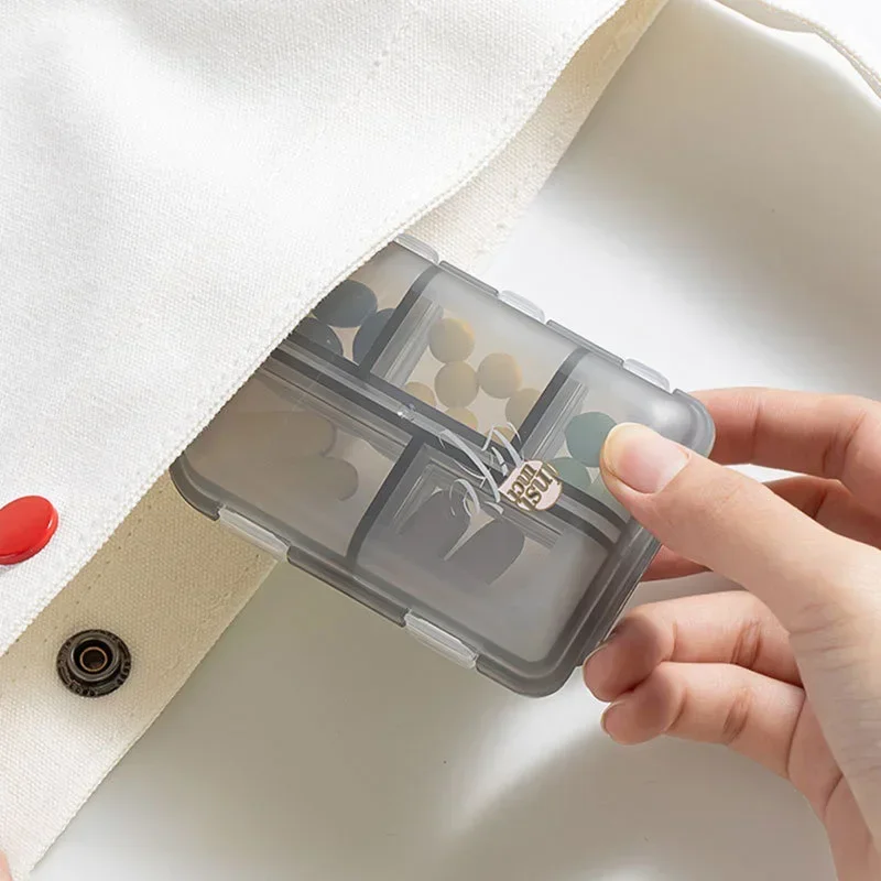 Portable 10 Grids Pill Organizer Box Travel Medicine Storage Case for Vitamin Fish Oil Drug Dispenser Drug Storage Box