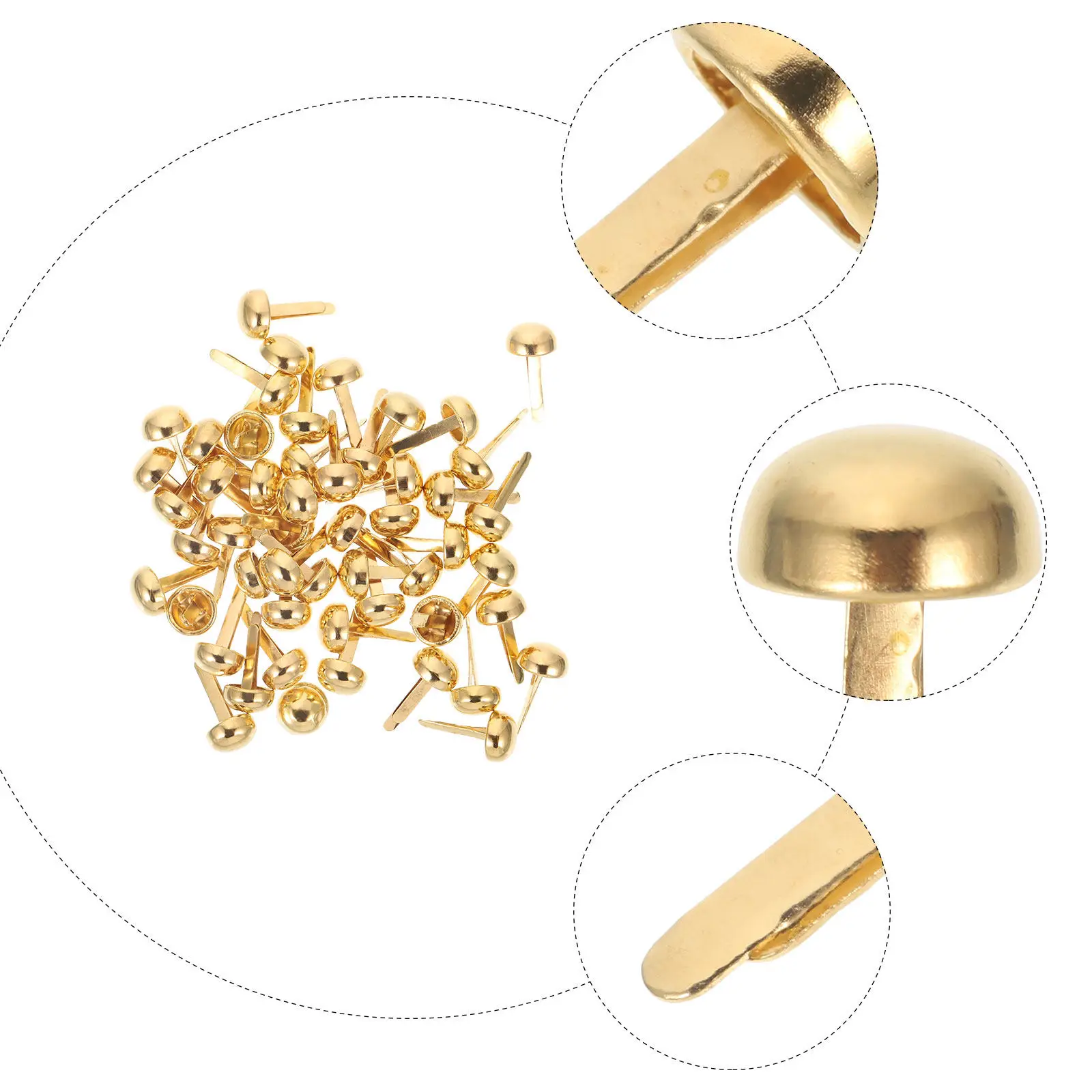 100개입 종이 브래드 금속 종이 고정핀, 스크랩북킹 DIY 공예 카드 사진 문서 장 공예 못 작은 브래드