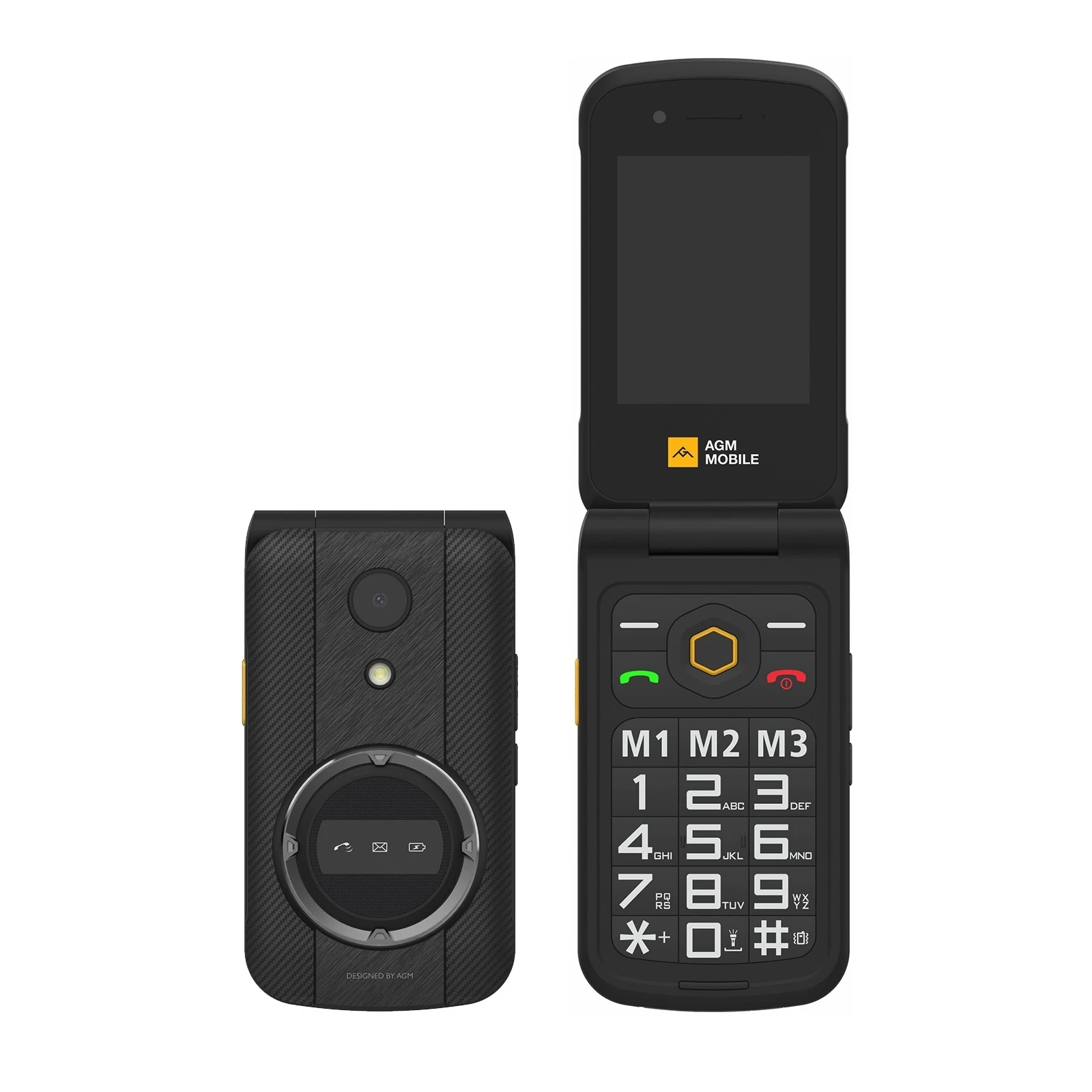 

AGM M8 Flip Rugged Phone 2.8 Inch 4G Mobile IP68/IP69K Cellphone Keypad Speaker 1500mAh Feature Phone Bluetooth 5.0 FM Torch SOS