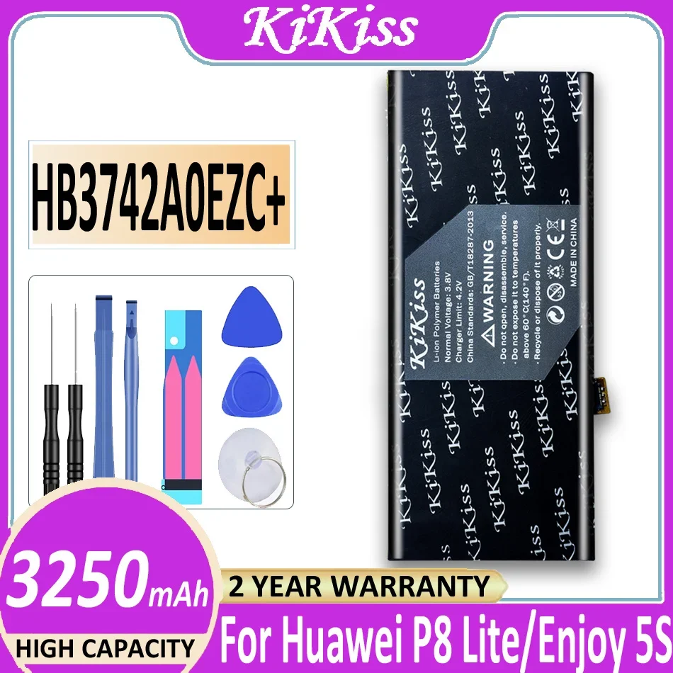 

Аккумулятор KiKiss 3250 мАч HB3742A0EZC + для Huawei Ascend P8 Lite GR3 2016 Φ L22 L23 L01 L03 L13