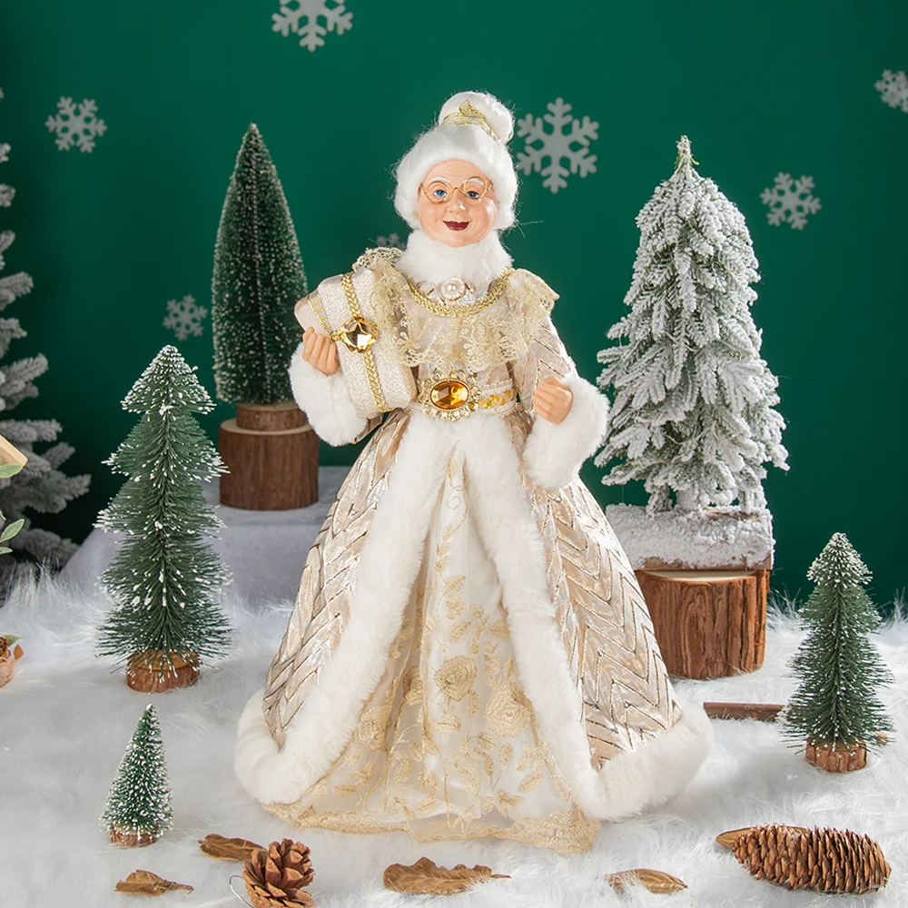 Christmas Tree Decoration Santa Claus Doll Santa Claus Decoration Christmas Tree Ornaments Santa Claus Doll Grandpa and Grandma New Year Home Decoration Happy NewYear