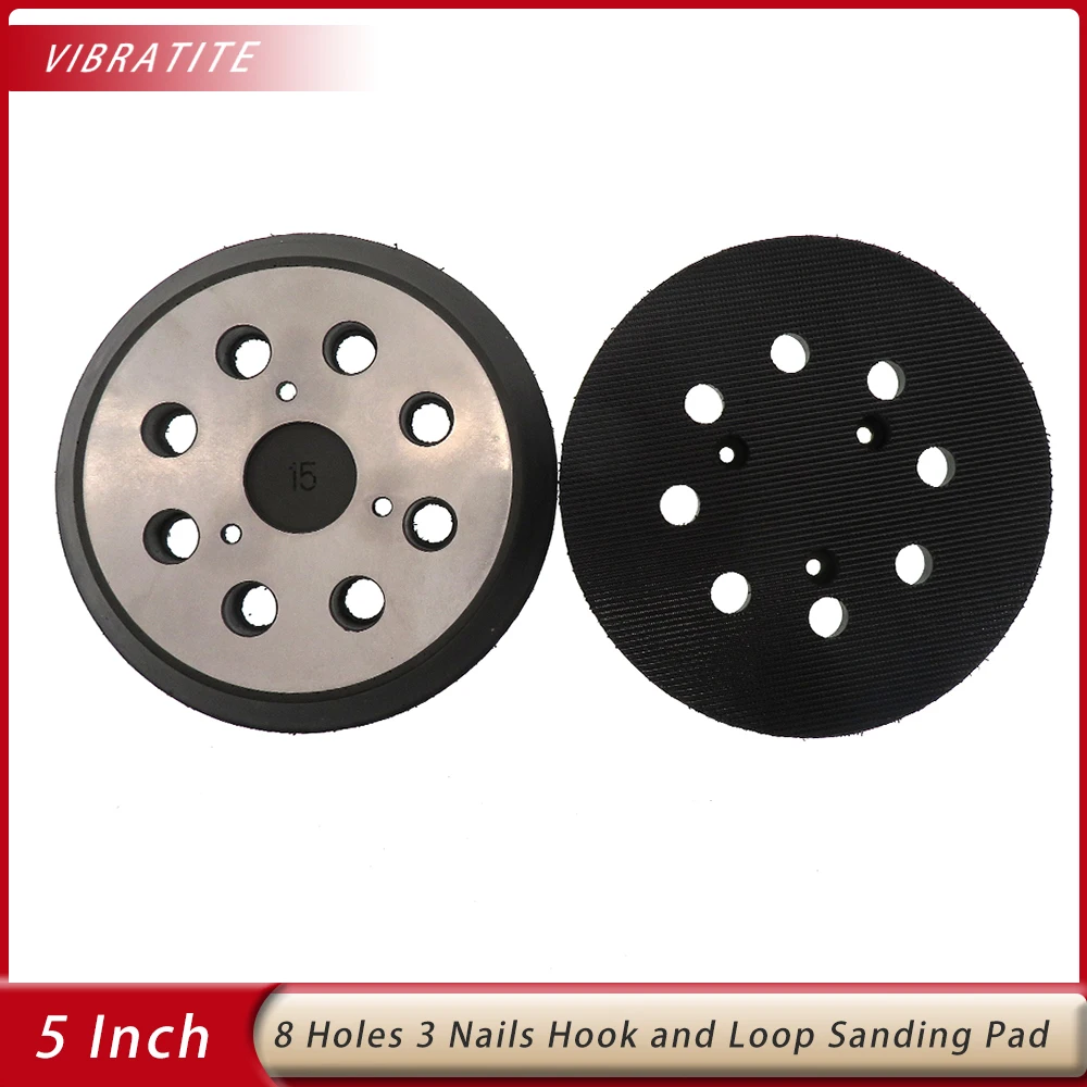 5 Inch 8 Hole Sander Pad With 3 Screw Holes, Replacement Pad For Makita Sander 743081 8 743051 7 Fits Makita Bo5010 Porter Cable