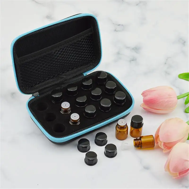 15 Compartments Bottles Essential Oil Case Protects For 1ml 2ml 3ml Rollers Oils Bag Travel Carrying Storage Bags Organizer Box