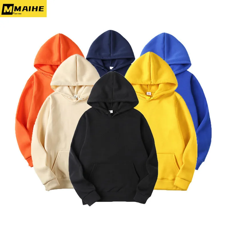 

Winter casual men's hoodie Wool warm sweatshirt Harajuku Street wear women's South Korea simple solid color hooded jumper coat