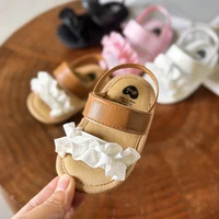 Infant Baby Girls Summer Sandals with Flower Soft Sole Newborn Toddler First Walker Crib Dress Shoes 1