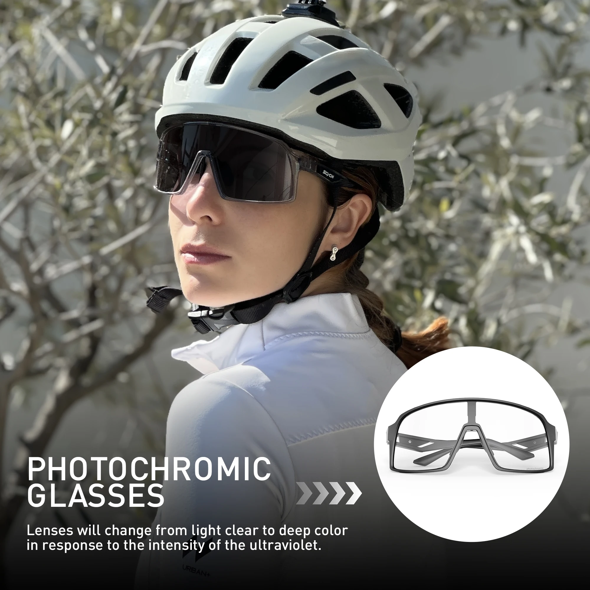 SCVCN Photochromic Cycling Glasses Men Women Running Sunglasses Outdoor Sports Motorcycle Bike Riding Eyewear Driving Fishing
