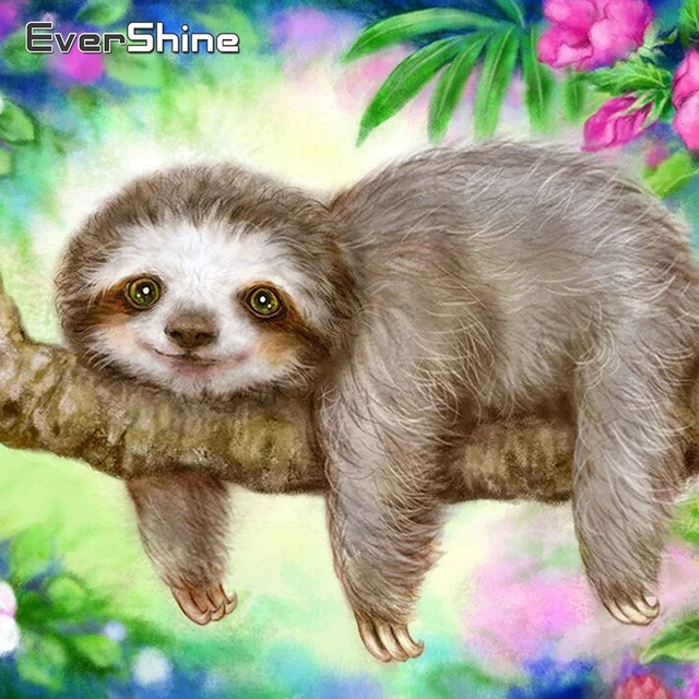 Diamond Painting Cartoon Sloth  Diamond Painting Adults Sloth - Diamond  Painting Cross Stitch - Aliexpress