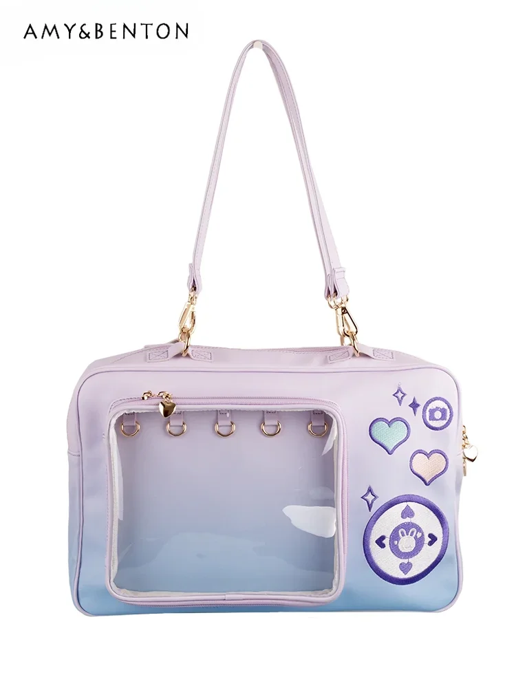 Original Japanese Lolita Itabag Backpack Daily JK Uniform Transparent Large Capacity Square Bag Sweet Cute Messenger Bag Student 5