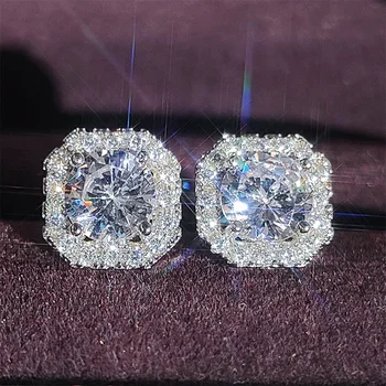 Silver Color Korean Zircon Stud Earrings Brincos for Women Wedding  Boucle D'oreille Femme Bijoux Christmas Gift Bijoux E1104 1