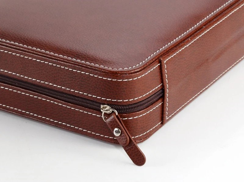 2 Slots Leather Watch Box Organizer New Watch Display PU Case Storage Box Travel Holder For Men
