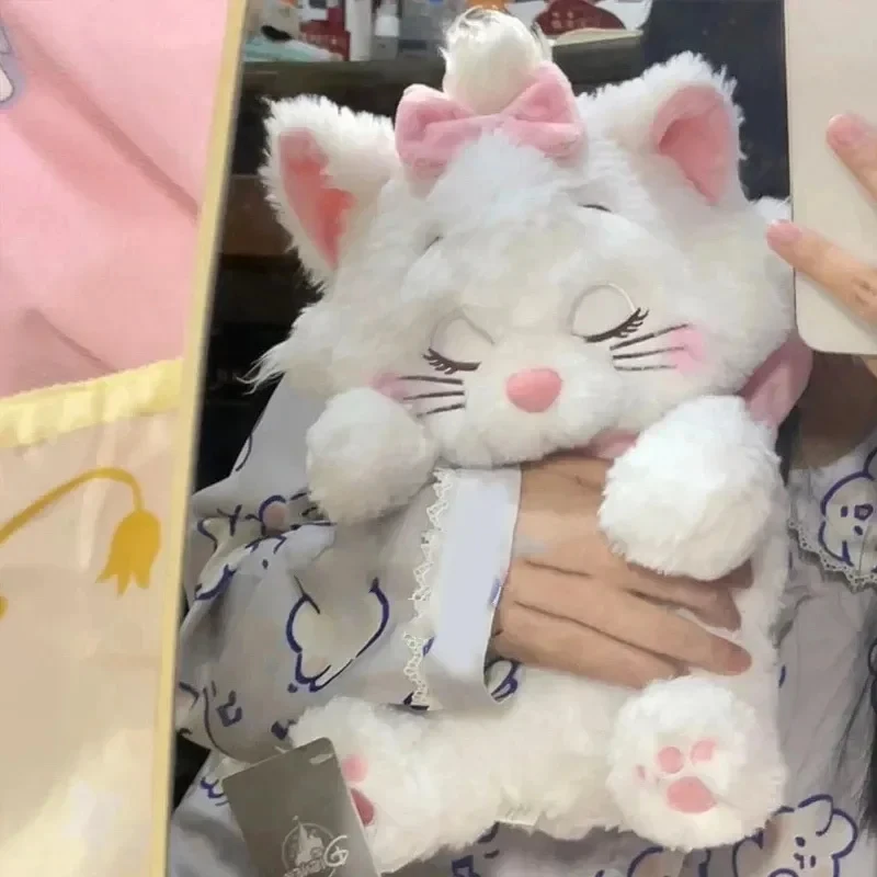 Hot 30-45cm Disney Marie Cat Plush Dolls The Aristocats Cartoon Sleepy Face Bow Plushies Doll Soft Stuffed Animals Pet Toys Girl 2