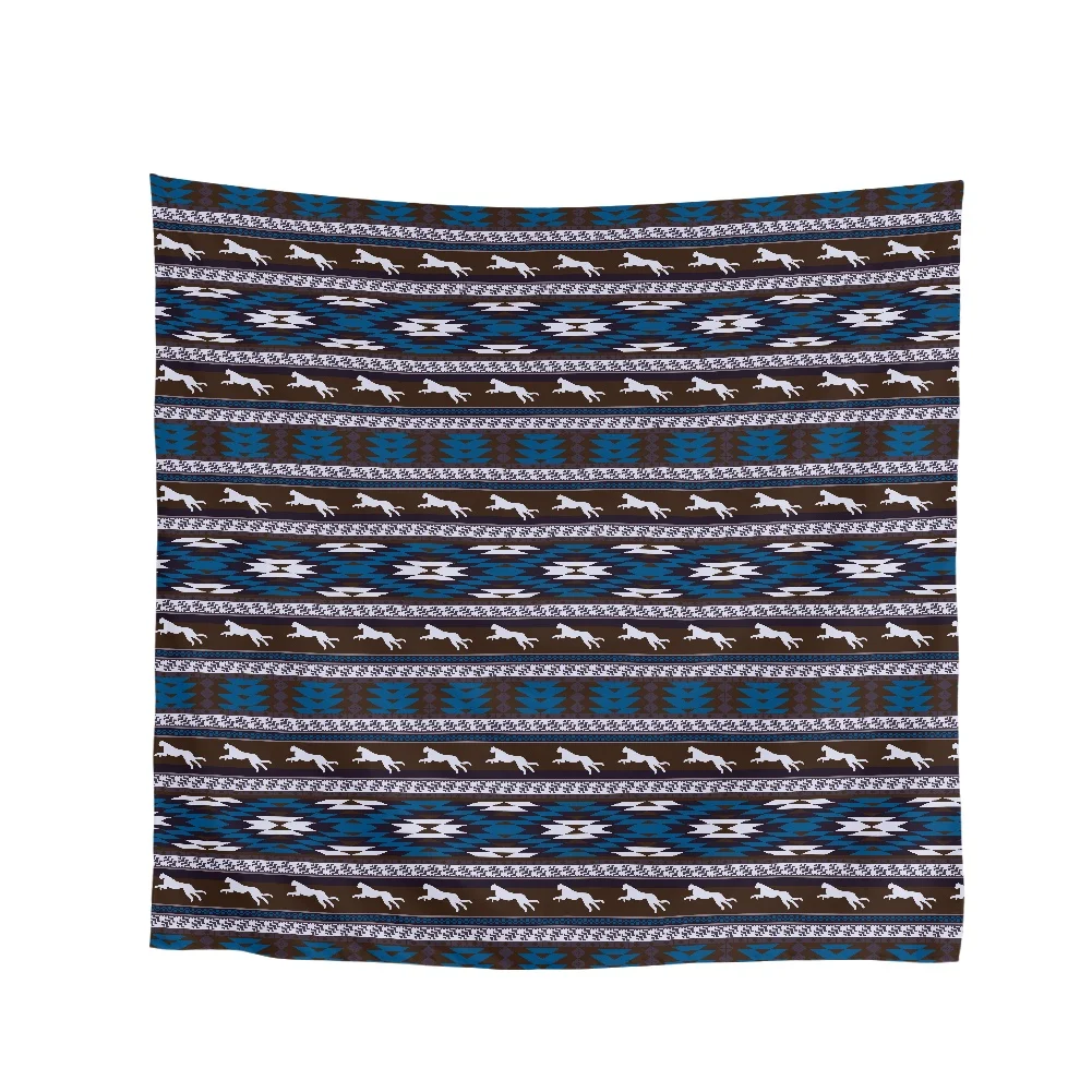 

Handkerchief Women's Scarf Ethnic Tribal Stripes Print Hair Shawl Silk 90cm Headband Summer Bandanas Turban Head Wrap