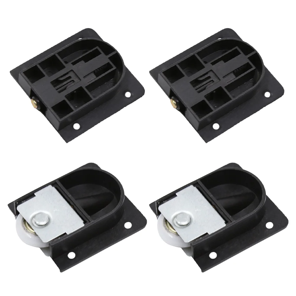 4 Pcs Wardrobe Sliding Door Wheel Cabinet Pulley Pulleys Black Furniture Slide Closet