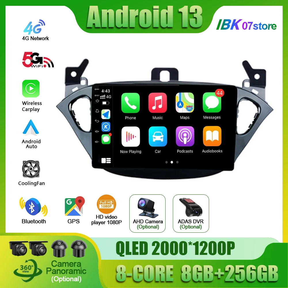

Android 13 Car Radio Multimedia Player for Opel Adam 2013 -2016 for Corsa E 2015 -2019 Audio Stereo CarPlay Auto Touch Screen
