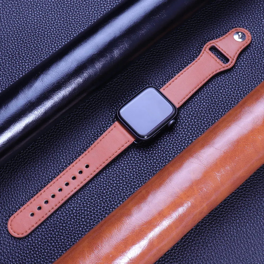 Premium Leather Watch Band - Elegant Wrist Strap Bracelet