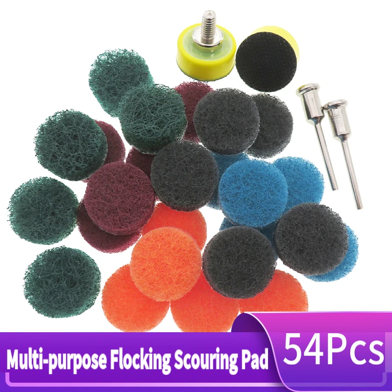 54Pcs1InchScouringPadwithSandingPadforDremelSanderHeavy