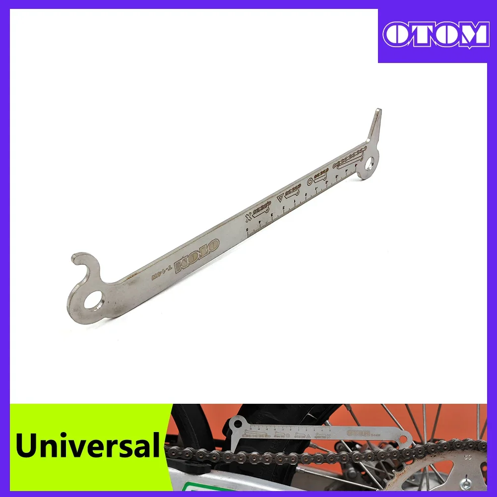 Motorcycle Chain Tool OTOM Motocross Chain Checker Stainless Steel Gauge Suitable For Measurement 520 525 530 Bike Motorcycle Universal Repair Tools