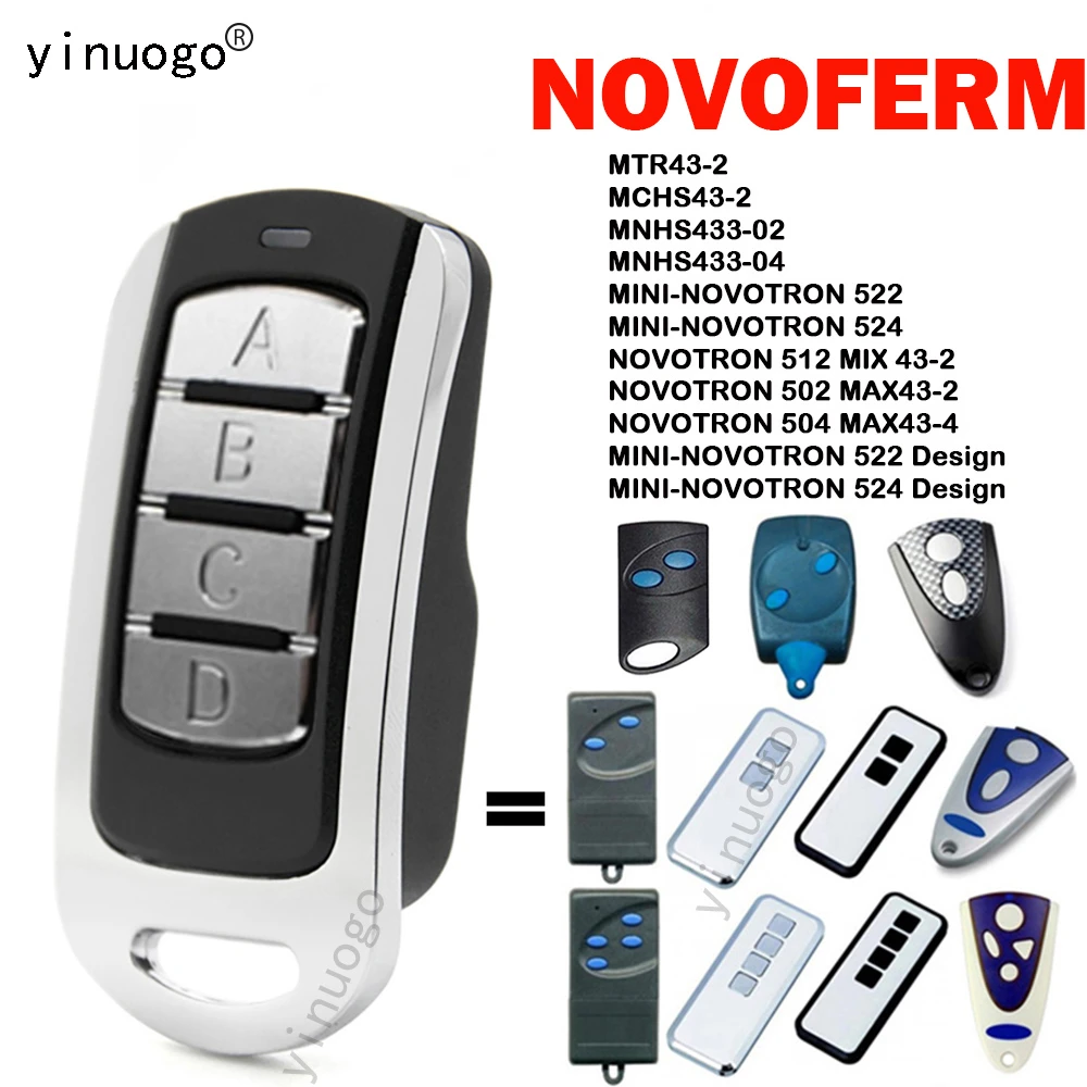 NOVOFERM NOVOTRON 302 304 502 504 Garage Door Remote Control 433mhz NOVOFERM MNHS433 02 04 Remote Control Electric Gate Key Fob keypad door access control systems