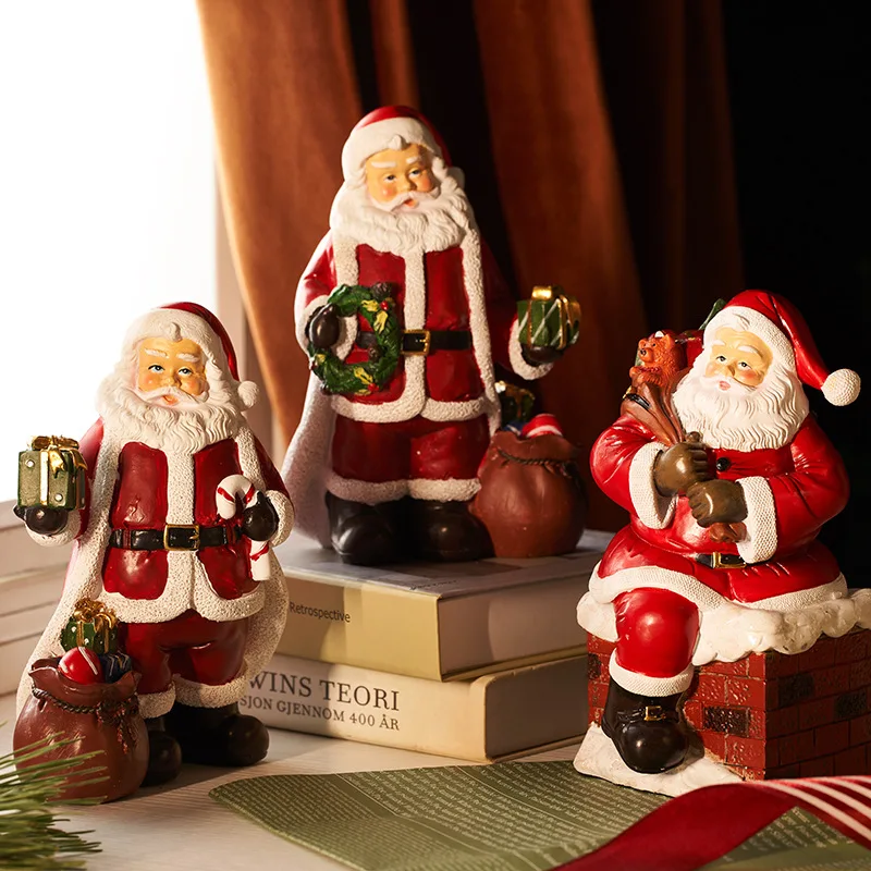 

Фигурки Санта Клауса Friends, подарки, статуя из смолы, искусство, атмосферные украшения, Рождественское украшение, украшение для сада, дома, комнаты
