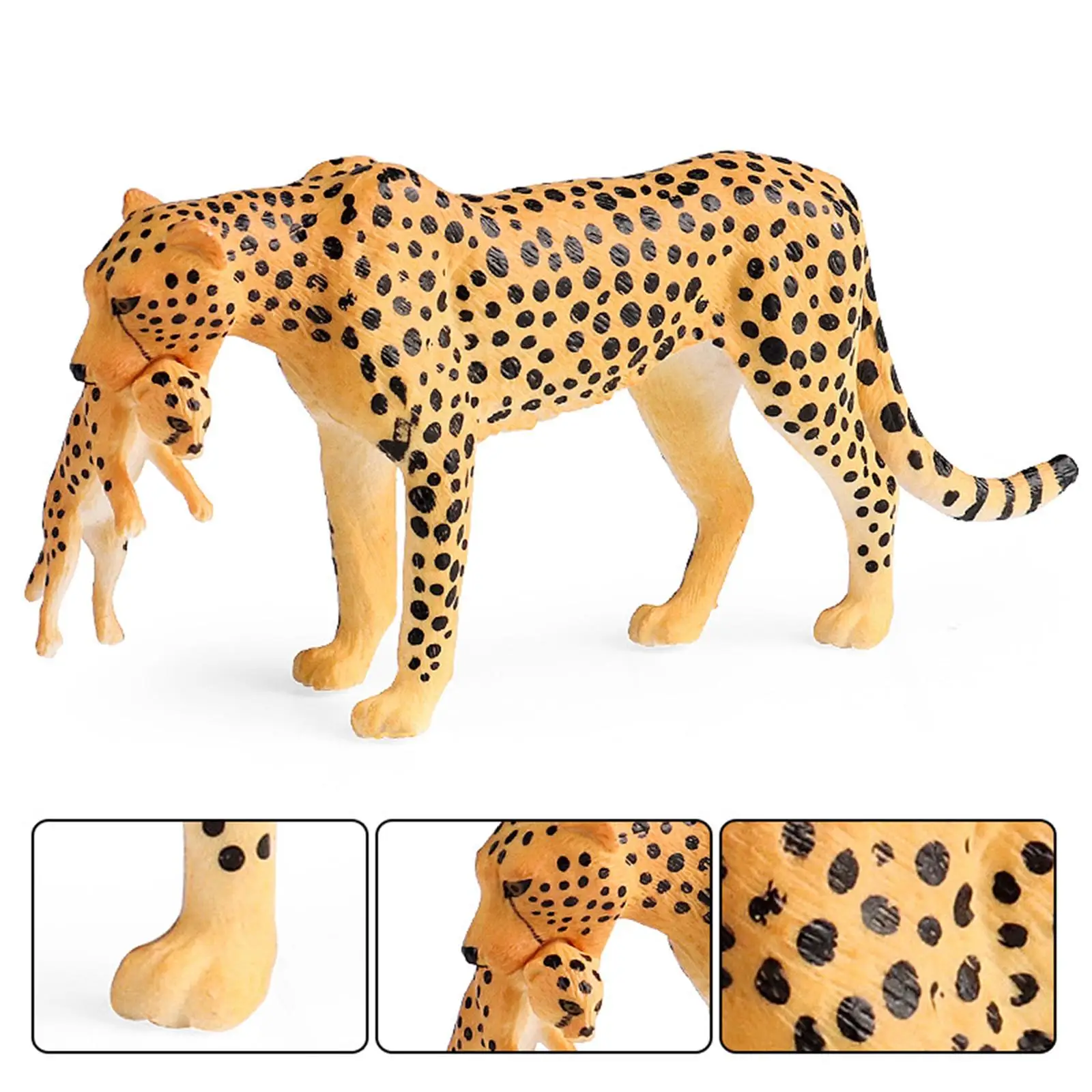 Leopard Figurine Preschool Realistic Wildlife Animal Statue for Cake Topper