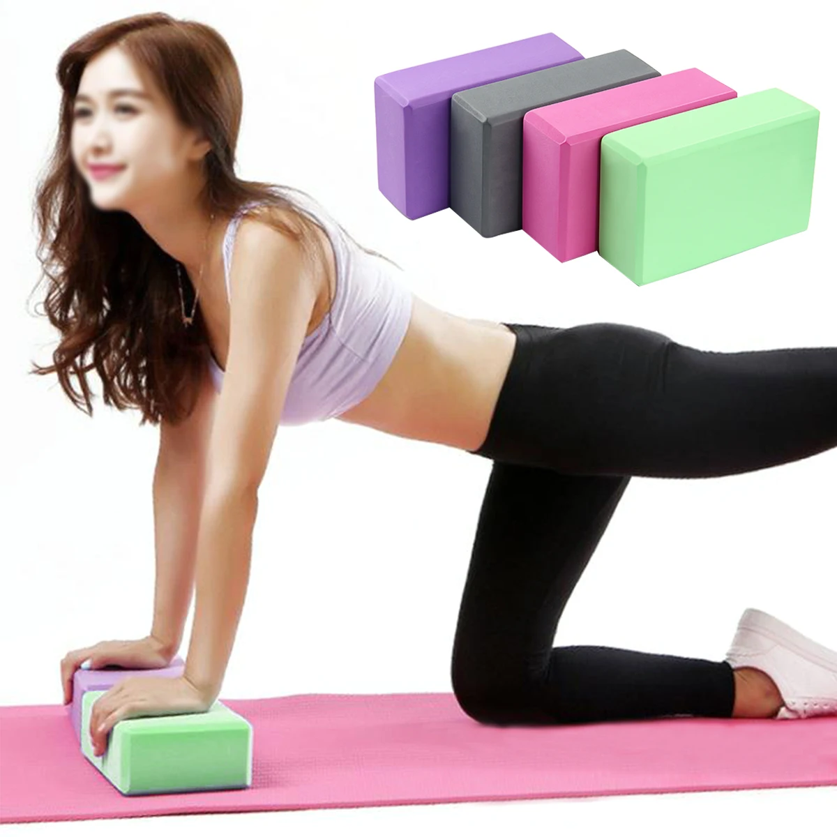 

Fitness Yoga Block Exercise Pilates EVA Foam Brick Set Stretching Health Exercise Workout Home Gym Bodybuilding Equipment New